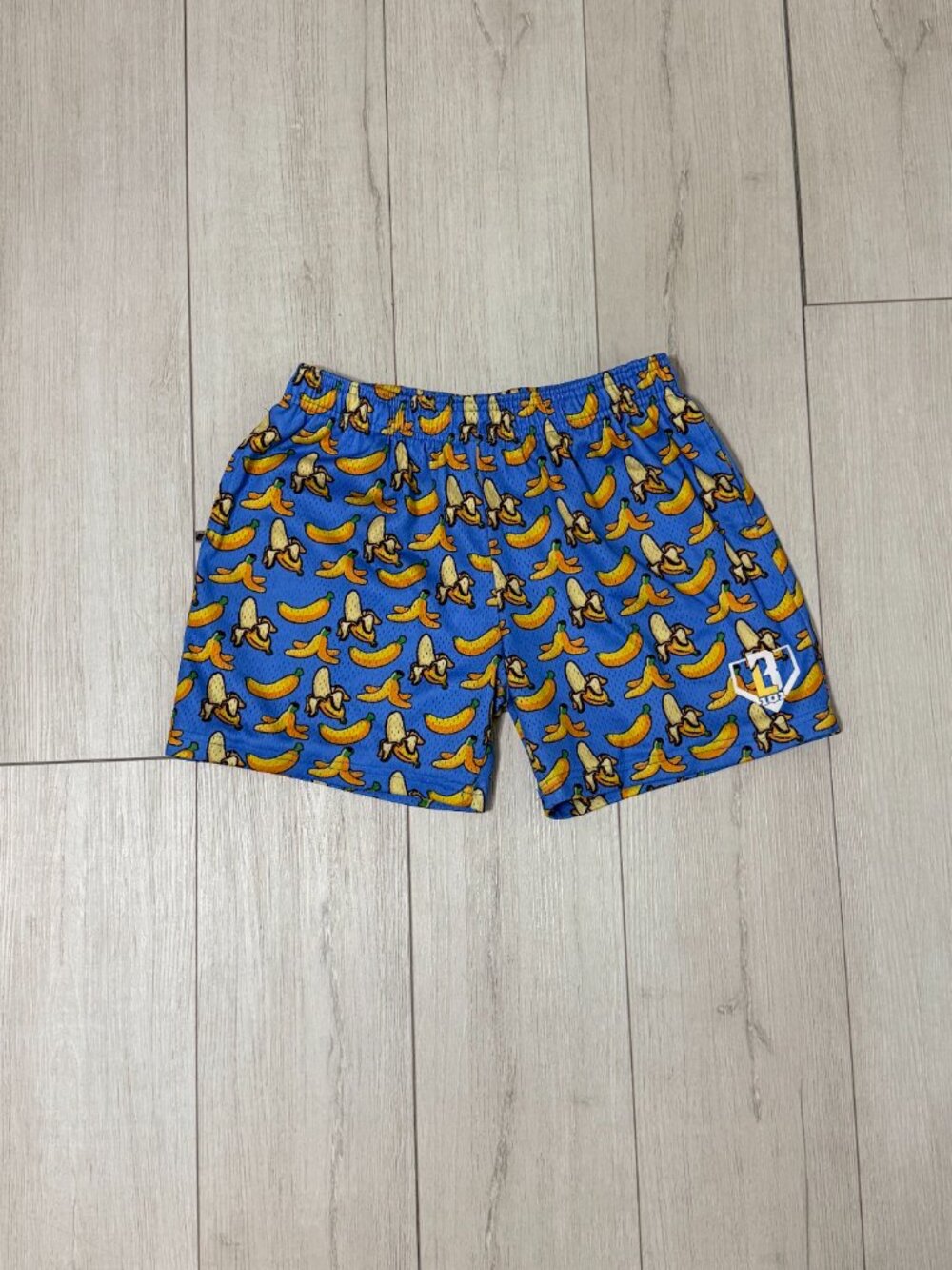 Baseball Lifestyle 101 Boy's Banana Shorts Mesh 5" Inseam Blue and Yellow YXL